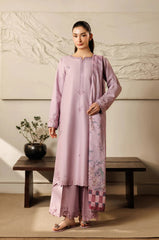 IZEL-3PIECE LAWN EMBROIDERED SHIRT WITH CHIFFON PRINTED DUPATTA AND TROUSER-ADR-4868