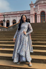 SAPPHIRE-3PC KHADDAR PRINTED SHIRT WITH KHADDAR PRINTED DUPATTA AND PRINTED TROUSER-ADR-2658