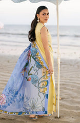 SERAN-3PC LAWN EMBROIDERED SHIRT WITH CHIFFON PRINTED DUPATTA AND TROUSER-ADR-4850