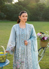 ELAF-3PC DHANAK EMBROIDERED SHIRT WITH DHANAK EMBROIDERED SHAWL AND TROUSER-ADR-5242