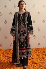 MAHNUR-3PC LAWN HEAVY EMBROIDERED SHIRT WITH CHIFFON EMB DUPATTA AND TROUSER -ADR-4690