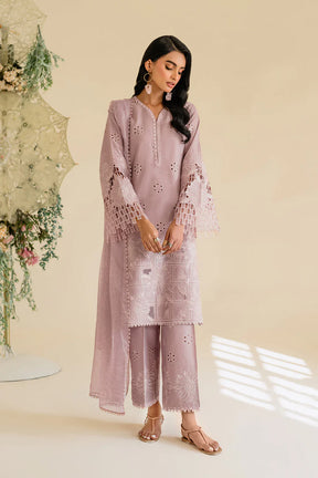 IZNIK-3PC LAWN EMBROIDERED SHIRT WITH KHAADI NET DUPATTA & TROUSER-ADR-3779