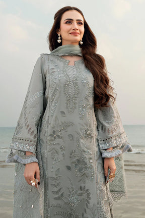 NUREH-3PC LAWN LASER EMBROIDERED SHIRT WITH MONARK EMBROIDERED DUPATTA-3691