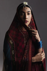 ZARA SHAH JAHAN-3PC DIGITAL PRINTED FROCK WITH SILK PRINTED DUPATTA & DYED TROUSER-ADR-076