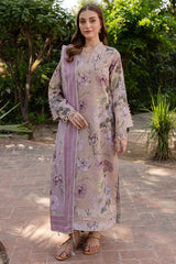 BAROQUE-3PC KHADDAR PRINTED SHIRT WITH KHADDAR PRINTED DUPATTA AND PRINT TROUSER-ADR-2644