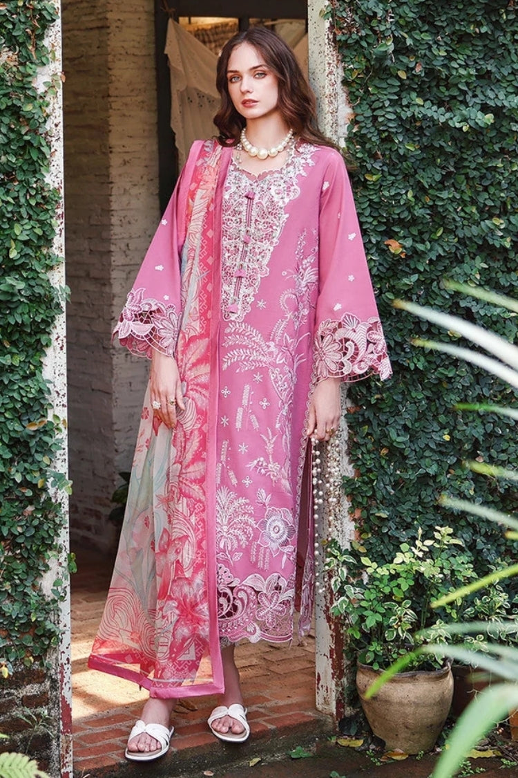 MUSHQ-3PC DHANAK EMBROIDERED SHIRT WITH WOOL PRINTED SHAWL AND TROUSER -ADR-5243