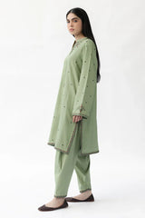 ZARA SHAH JAHAN-2PC DHANAK EMBROIDERED SHIRT WITH DHANAK EMBROIDRED SLEEVES-ADR-143