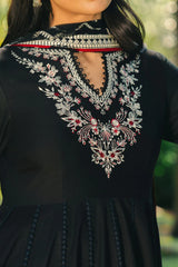 AFROZEH-3PC LAWN EMBROIDERED FROCK WITH CHIFFON EMB DUPATTA AND TROUSER-ADR-4921
