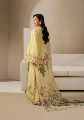 ELAF-3PC DHANAK EMBROIDERED SHIRT WITH COUTRAI PRINTED SHAWL AND TROUSER-ADR-5221