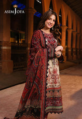ASIM JOFA-3PC LAWN DIGITAL PRINTED SHIRT WITH SILK PRINTED DUPATTA AND PRINTED TROUSER-ADR-060