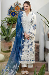 MOTIFZ-3PC LAWN HEAVY EMBROIDERED SHIRT WITH SILK PRINTED DUPATTA AND TROUSER-ADR-4906