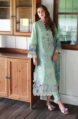 MUSHQ-3PC LAWN HEAVY EMBROIDERED SHIRT WITH SILK PRINTED DUPATTA AND TROUSER-ADR-4909