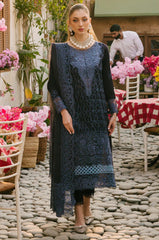 MAHNUR-3PC LAWN EMBROIDERED SHIRT WITH KHADDI NET EMB DUPATTA AND TROUSER-ADR-4738