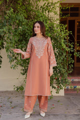 BATIK-2PIECE LAWN SEQUIN EMB SHIRT WITH LAWN EMB SLEEVES-ADR-238