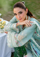 ELAF-3PC LAWN CHIKANKAARI EMBROIDERED SHIRT WITH CHIFFON PRINTED DUPATTA AND TROUSER-ADR-4757