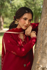 MANNAT-3PC DHANAK EMBROIDERED SHIRT WITH CHIFFON EMBROIDERED DUPATTA AND TROUSER-ADR-5248