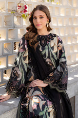 BAROQUE-3PC KHADDAR PRINTED EMB SHIRT WITH KHADDAR PRINTED EMB DUPATTA AND PRINTED TROUSER-ADR-2624