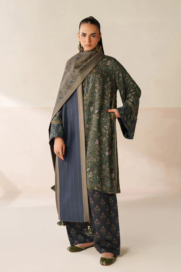 BAROQUE-3PC VISCOSE PRINTED SHIRT WITH VISCOSE PRINTED DUPATTA AND TROUSER-ADR-2632