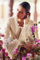 SUFFUSE-3PC LAWN CHIKAANKARI EMBROIDERED SHIRT WITH KHADDI NET EMBROIDERED DUPATTA AND TROUSER -ADR-4719