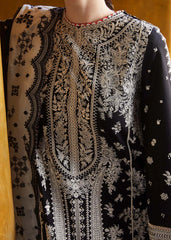 HUSSAIN REHAR-3PC DHANAK EMBROIDERED SHIRT WITH COTTON NET EMBROIDERED DUPATTA AND EMB TROUSER-ADR-4196