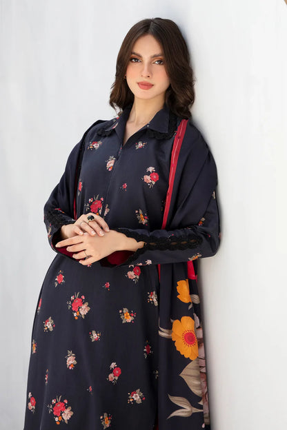 BAROQUE-3PC KHADDAR PRINTED SHIRT WITH KHADDAR PRINT DUPATTA AND PRINT TROUSER-ADR-2605
