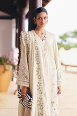 SUFFUSE-3PC LAWN CHIKAANKARI EMBROIDERED SHIRT WITH KHADDI NET EMBROIDERED DUPATTA AND TROUSER -ADR-4719