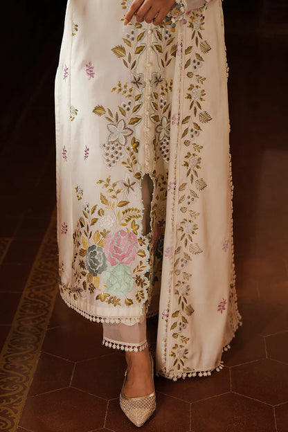 CROSS STITCHED-3PC DHANAK EMBROIDERED SHIRT WITH DHANAK EMBROIDERED SHAWL AND TROUSER-ADR-4161