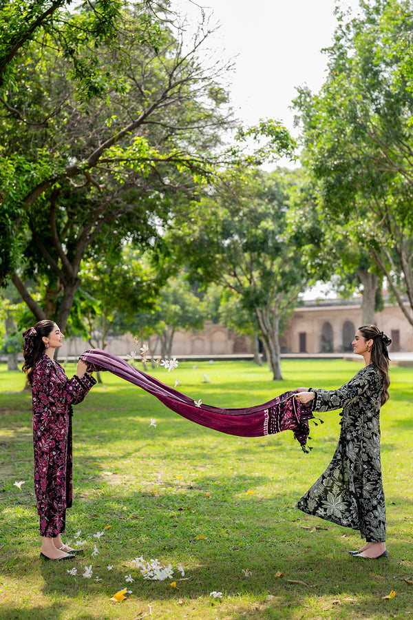 BAROUQUE-3PC KHADDAR PRINTED SHIRT WITH KHADDAR PRINT DUPATTA AND PRINT TROUSER-ADR-2633