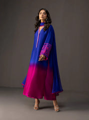 ZAINAB CHOTTANI-3PC SHAMOZE SILK PRINTED EMB SHIRT WITH SOFT SILK PRINTED DUPATTA & TROUSER-ADR-4332