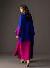 ZAINAB CHOTTANI-3PC SHAMOZE SILK PRINTED EMB SHIRT WITH SOFT SILK PRINTED DUPATTA & TROUSER-ADR-4332