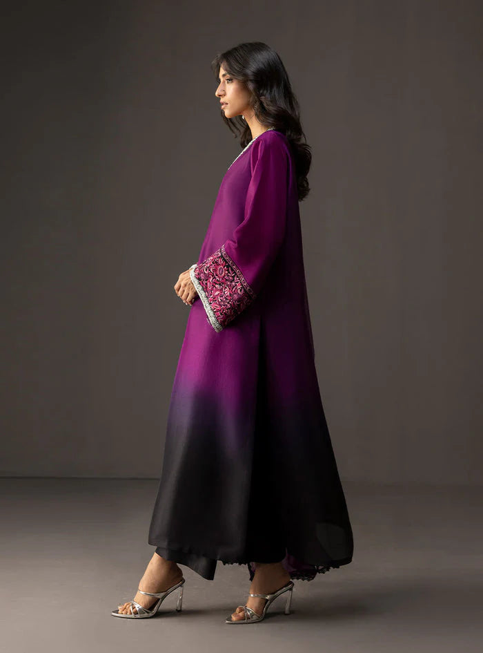 ZAINAB CHOTANI-3PC SHAMOZ SILK PRINT EMBROIDERED SHIRT WITH SOFT SILK PRINT DUPATTA & SILK TROUSER-ADR-1710