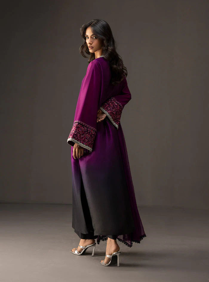 ZAINAB CHOTANI-3PC SHAMOZ SILK PRINT EMBROIDERED SHIRT WITH SOFT SILK PRINT DUPATTA & SILK TROUSER-ADR-1710