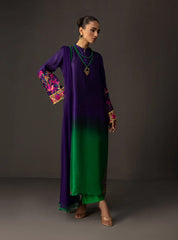 ZAINAB CHOTTANI-3PC SHAMOZE SILK PRINTED EMB SHIRT WITH SOFT SILK PRINTED DUPATTA & TROUSER-ADR-1727