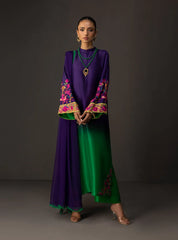 ZAINAB CHOTTANI-3PC SHAMOZE SILK PRINTED EMB SHIRT WITH SOFT SILK PRINTED DUPATTA & TROUSER-ADR-1727