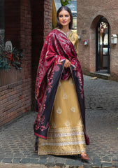 HUSSAIN REHAR-3PC KARANDI EMBROIDERED SHIRT WITH WOOL DIGITAL PRINT SHAWL AND TROUSER-ADR-5157