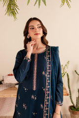 BATIK-3PC DHANAK EMBROIDERED SHIRT DHANAK EMBROIDERED SHAWL AND EMB TROUSER-ADR-4173