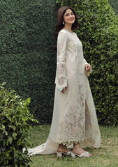 QALAMQAR-3PC LAWN CHIKAANKARI EMBROIDERED SHIRT WITH KHAADI NET EMBROIDERED DUPATTA AND TROUSER -ADR-4730