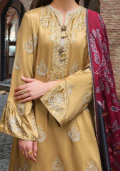 HUSSAIN REHAR-3PC KARANDI EMBROIDERED SHIRT WITH WOOL DIGITAL PRINT SHAWL AND TROUSER-ADR-5157