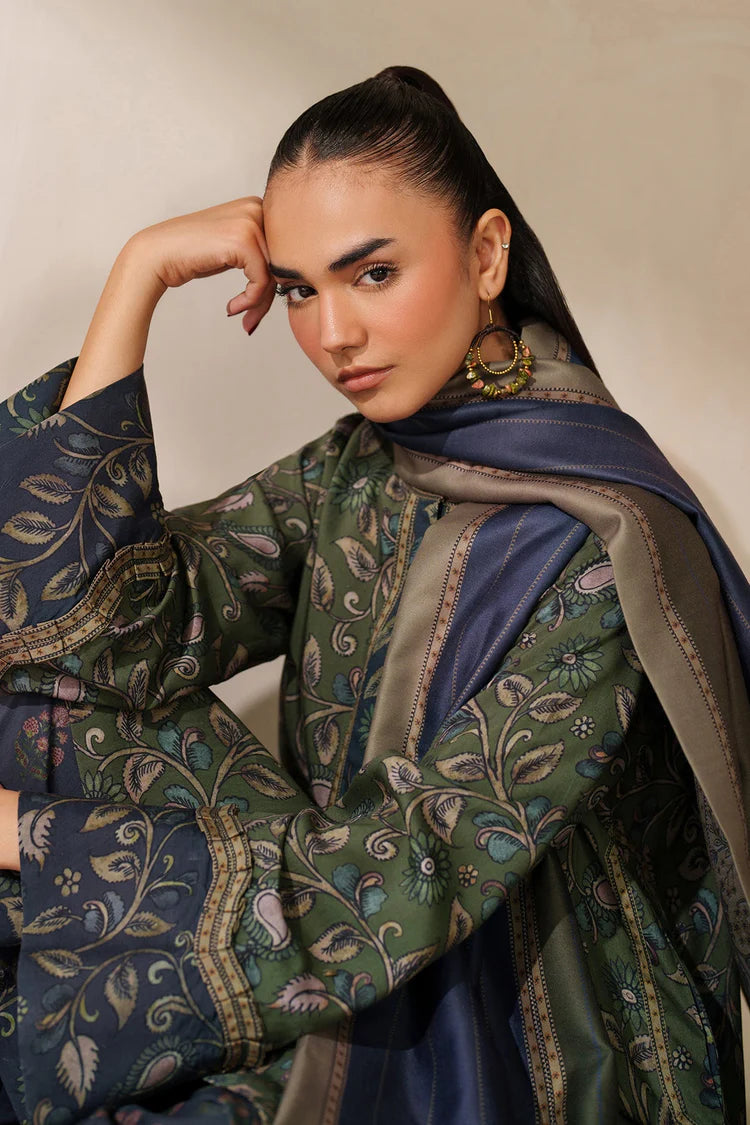 BAROQUE-3PC VISCOSE PRINTED SHIRT WITH VISCOSE PRINTED DUPATTA AND TROUSER-ADR-2632