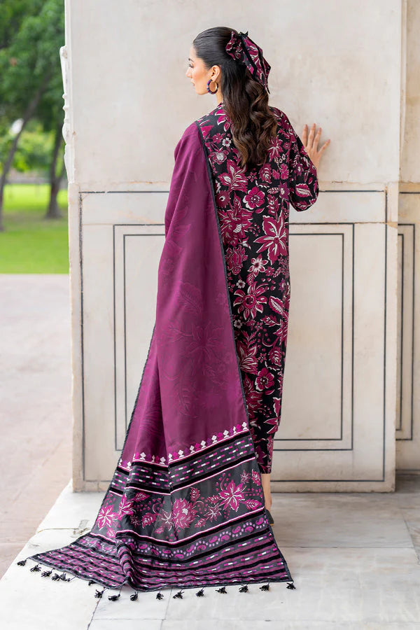 BAROUQUE-3PC KHADDAR PRINTED SHIRT WITH KHADDAR PRINT DUPATTA AND PRINT TROUSER-ADR-2633