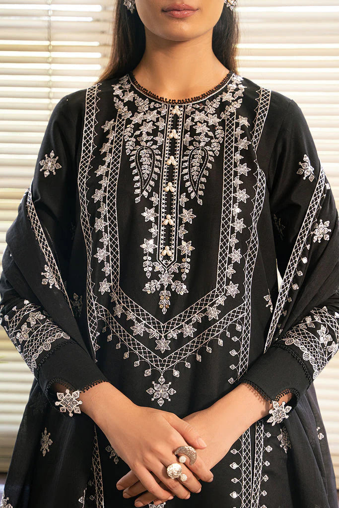 CROSS STITCH- 3PC DHANAK EMBROIDERED SHIRT DHANAK EMBROIDERED DUPATTA AND TROUSER-ADR-3284