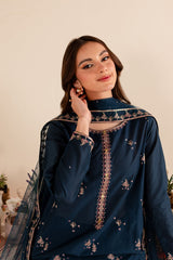 BATIK-3PC DHANAK EMBROIDERED SHIRT DHANAK EMBROIDERED SHAWL AND EMB TROUSER-ADR-4173