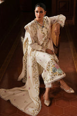 CROSS STITCHED-3PC DHANAK EMBROIDERED SHIRT WITH DHANAK EMBROIDERED SHAWL AND TROUSER-ADR-4161