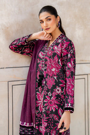 BAROUQUE- 3PC KARANDI PRINTED SHIRT WITH KARANDI PRINTED DUAPTTA AND TROUSER -ADR-1051-B