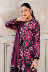 BAROUQUE-3PC KHADDAR PRINTED SHIRT WITH KHADDAR PRINT DUPATTA AND PRINT TROUSER-ADR-2633