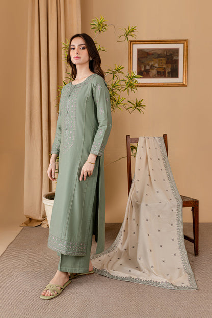 JAZMIN - 3PC LAWN EMBROIDERED SHIRT WITH LAWN EMBROIDERED DUPATTA AND LAWN TROUSER-ADR-3501