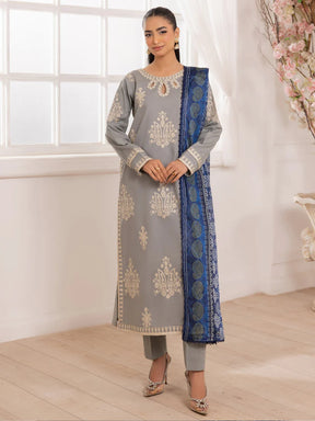 MOHAGNI-3PC LAWN EMBROIDERED SHIRT WITH MONARK PRINTED DUPATTA AND TROUSER-ADR-3741