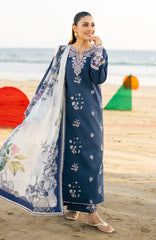 SERAN-3PC LAWN EMBROIDERED SHIRT WITH CHIFFON PRINT DUPATTA AND EMB TROUSER-ADR-4845