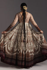 ZARA SHAH JAHAN-3PC DIGITAL PRINTED FROCK WITH SILK PRINTED DUPATTA & DYED TROUSER-ADR-068