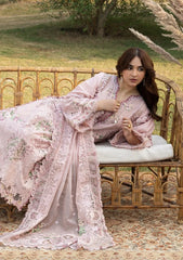 ELAF-3PC DHANAK EMBROIDERED SHIRT WITH DHANAK EMBROIDERED SHAWL AND TROUSER-ADR-5255